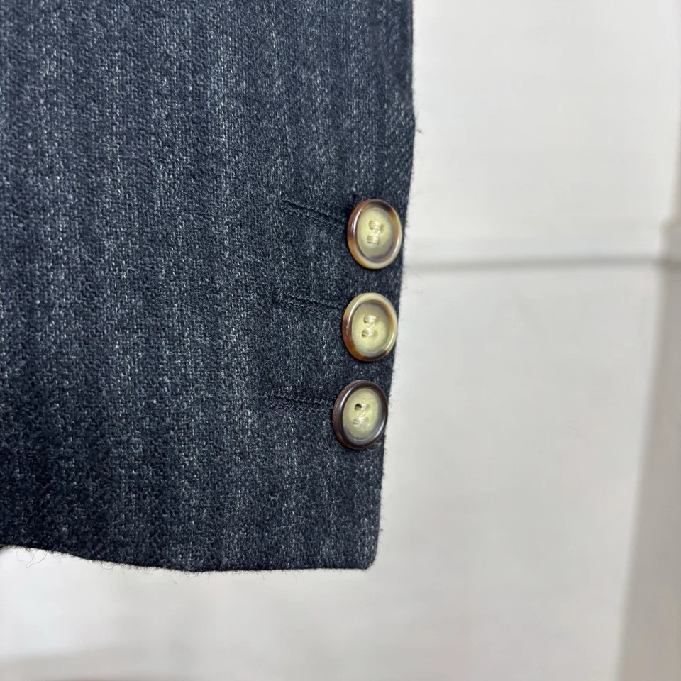 Traje Estructura 2 Piezas Hombre L 42 44R 34x31 Negro Gris Suave Sin Estructura Italia Foto 3 de 4