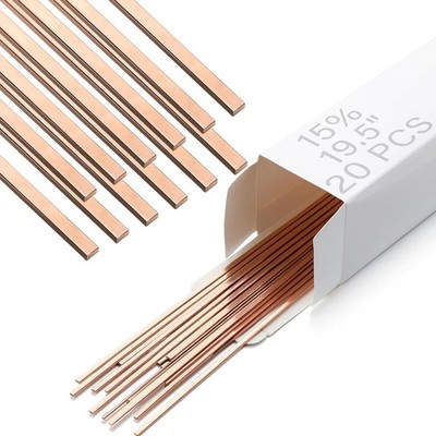 20 Sticks Silver 15 Brazing Rods Aws Bcup-5 0.050'' x 1/8'' x 19.5'' Silver Solder