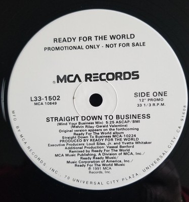 Ready For The World - Straight Down To Business (12'', Promo) (Near Mint (NM or M