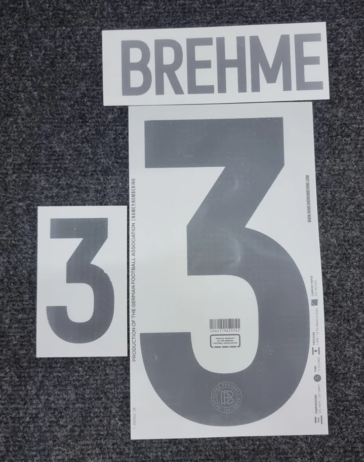 Original Authentic DFB Deutschland Brehme 3 Trikot-Flock 125 Jahre