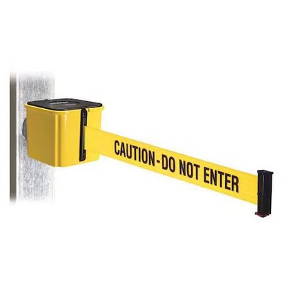 Retracta-Belt Wh412yw15-Cau-Mm Belt Barrier, Yellow, Magnet, 15Ft.L