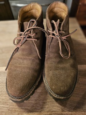 Walk Over Lace Up Chukka Boots, Brown Suede, Vibram Sole Mens Size 7 Hard Toe