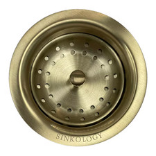 Sinksense Kitchen Sink Basket Strainer Drain with Post Style Basket in Satin Gol