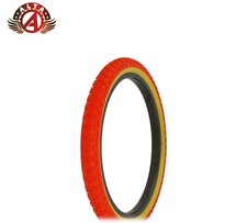 ALTA Bike Bicycle Tire 20" x 2.125" Red/Gum Side Wall Comp 3 BMX Freestyle P-1
