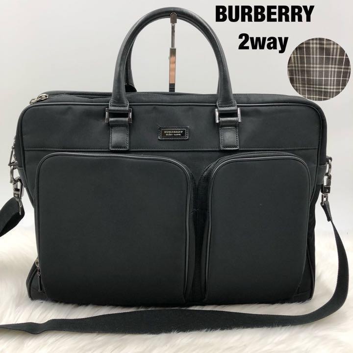 Burberry Black Label 2-Way Nova Check Black Leather Shoulder
