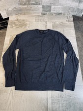 Banana Republic 100 Merino Wool Dark Blue Crew Neck Sweater Mens Large