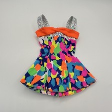 VTG 90  s Barbie Doll Dress Glitter Beach Sparkle Orange