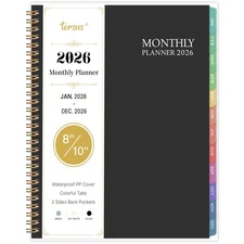 2026 Monthly Planner - Monthly Calendar 2026, 8 x 10, PP Cover, Colorful 12 M...