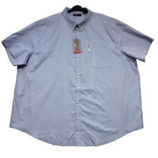 Roundtree  Yorke TravelSmart 4XB Blue Short Sleeve Shirt Big Man Easy Care