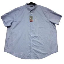 Roundtree & Yorke TravelSmart 4XB Blue Short Sleeve Shirt Big Man Easy Care