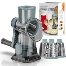 3in1 Rotary Kitchen Cheese Grater Manual Vegetable Slicer Nut Grinder Shredder