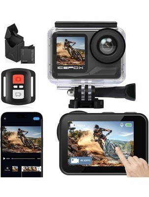 icefox Action Camera 4K 60FPS 20MP 2X 2150mAh Batteries, Underwater 5X Zoom, EIS
