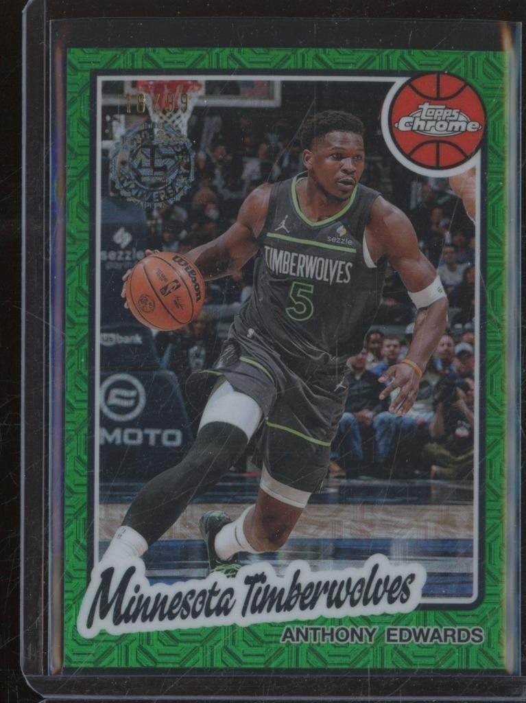 2025-26 Topps Basketball ANTHONY EDWARDS 1980 Green Mojo Refractor /99 JA337