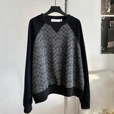 NWT COACH Men's Black gray signature Hoodies Coat cardigan Organic Cotton