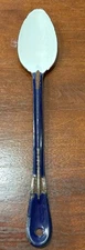 Vintage Blue And White Graniteware Spoon Porcelain Enamel 11.5"