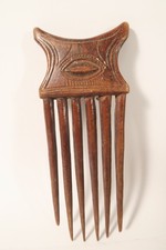Alter gebrauchter Kamm Auge Agni Baule IR45 15cm old used comb eye peigne Baoule