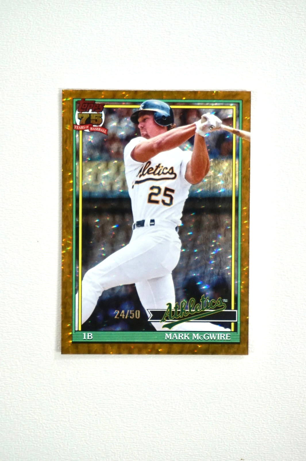 2026 Topps 35th Anniversary Gold Crackle Foil Mark McGwire #'d 24/50 Oakland A's