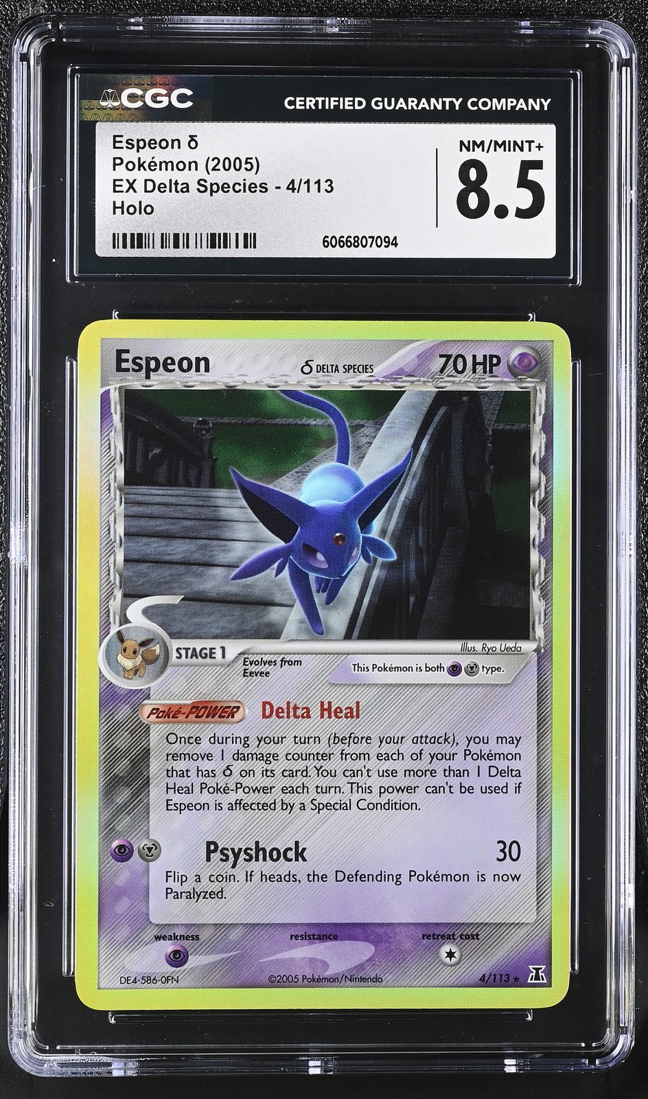 CGC 8.5 Espeon 2005 EX Delta Species 4/113 Holo Pokemon Card