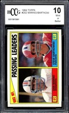 1984 Topps #202 Dan Marino/Bartkowski Leader Rookie Card BGS BCCG 10 Mint+. rookie card picture