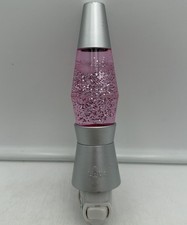 RARE  HTF Lava Lite PINK Sparkle Glitter Mini Lava Lamp Night Light Genuine OEM