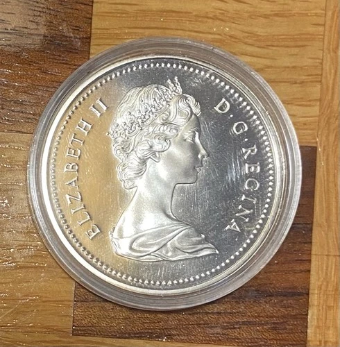 1975 Calgary Silver Dollar Canadian Coin In Capsule 50% Silver 0.375 Oz ASW