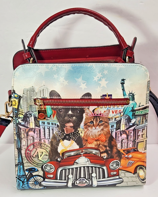Nicole Lee Las Vegas Dog Cat Car Roadtrip Handbag Crossbody Purse