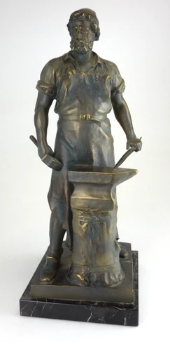 Albermann Wilhelm The Blacksmith of Solingen Bronze Sculpture Approx 51cm jp042
