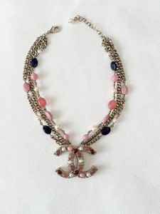 Authentic Vintage CHANEL Multi Strand Gold Plated Necklace - CC Medallion - Pearl Gripoix