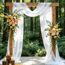 1 PCS White Wedding Arch Draping Fabric Backdrop 29.5x20Ft Sheer Drapes