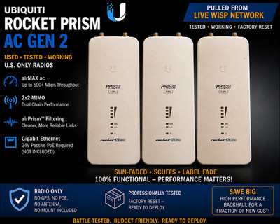 Ubiquiti Rocket Prism AC Gen2 5GHz Radio   Used & Tested