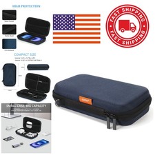 Durable Hard EVA Case for Electronic Accessories with Zipper Closure Grey Blue