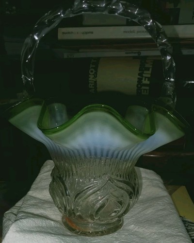 Antico cestino in pregiato vetro di Murano-antique basket in fine Murano glass - Picture 2 of 12