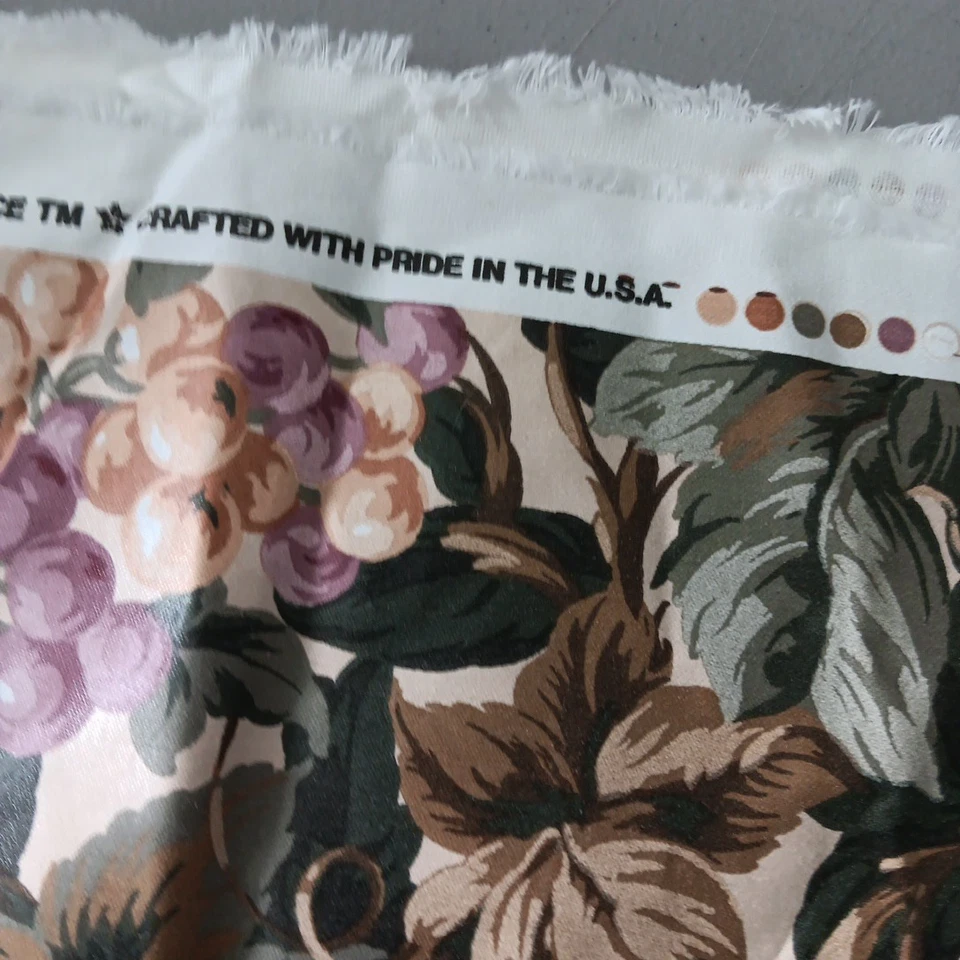 Ambiance Fabric Upholstery Cotton Sheen Grape Vine THE PARK AVENUE 70X48 VTG - Image 3 of 4