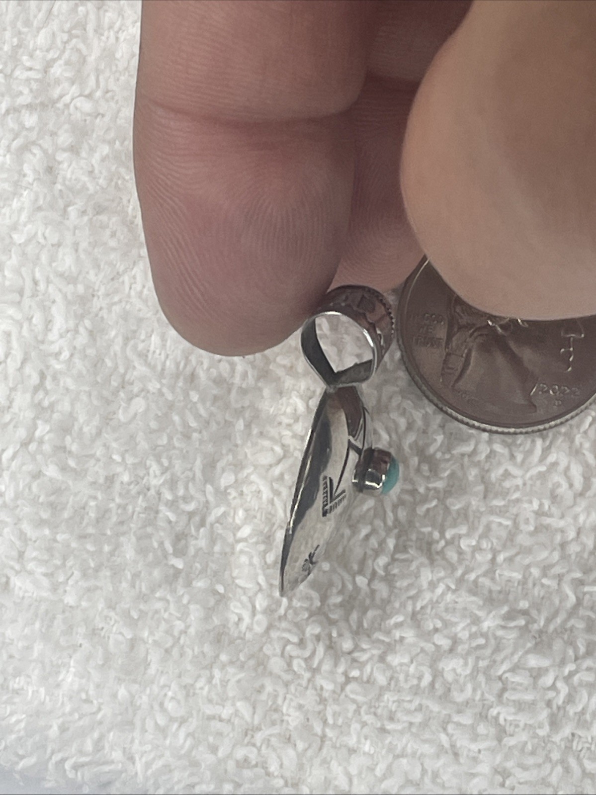 Solid Sterling Geneva Ramone Native American Turq… - image 4