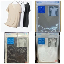 UNIQLO AIRism Men's Deodorant Mesh V neck T shirt Seamless design New
