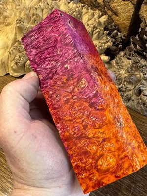 Stabilized Box Elder Burl Knife Scales/ Turning Block    BE48