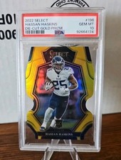 2022 SELECT HASSAN HASKINS  DIE CUT GOLD PRIZM  #196 PSA 10 # 7/10 TITANS