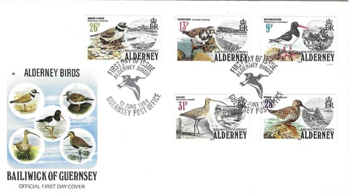 Alderney Comm/FDC - Alderney Birds - Guernsey -  1984  (ALD94)