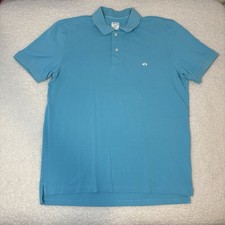 Brooks Brothers Men Blue Cotton Short Sleeve Performance Polo Shirt