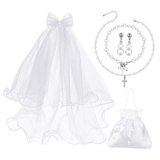 5 Pieces First Holy Communion Accessories Set, Include Bow and Dangle Charm