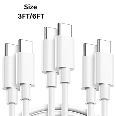 3 Pack 6FT USB-C to USB-C Cable Fast Charge Type C Charging Cord Rapid