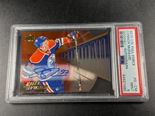 CONNOR MCDAVID 2015 UPPER DECK FULL FORCE GOAL! AUTO ROOKIE CARD RC PSA 9 NHL