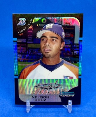 2005 Bowman Draft Picks & Prospects Chrome Nelson Cruz #BDP165 Blue Refractor