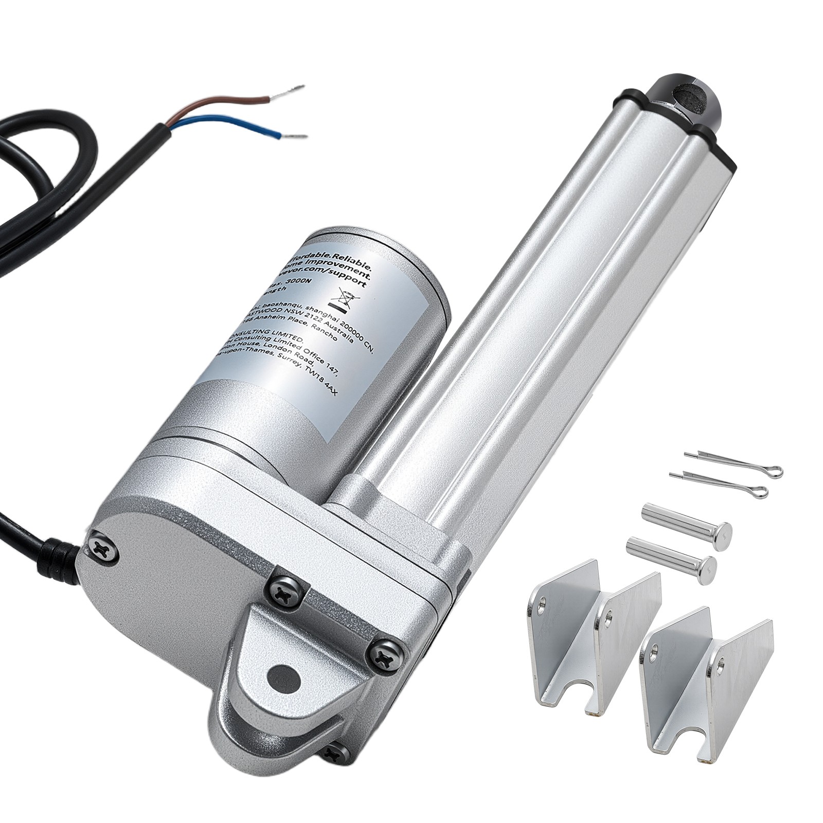Vérin électrique robuste 12V VEVOR de 3000 N étanche IP65 en alu