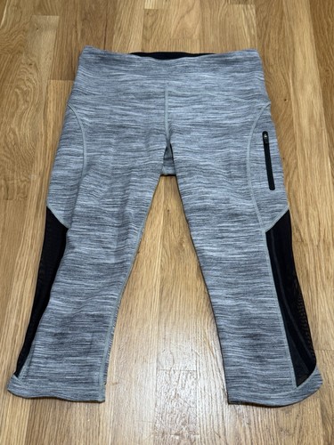 Lululemon Sun Runner Crop Space Dye Camo Seal Grey Black Legging Pant Size 6