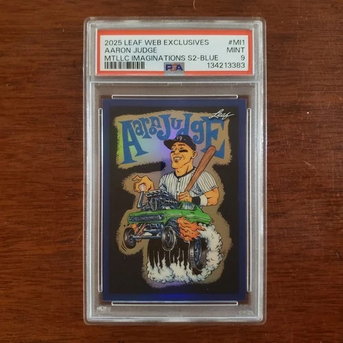 Aaron Judge 2025 Leaf Web Exclusives #MI1 Metallic Blue /49 - PSA 9 Mint - Pop 4