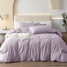 King Size Duvet Cover Set 3 Piece 100 Washed Cotton Linen Like Soft 