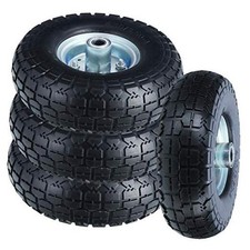 10" Flat Free Tires Solid Rubber Tyre Wheels  4.10/3.5-4 Air Less Tires Black