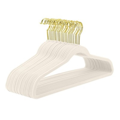 Ivory Velvet Hangers 40 Packpremium Gold Clothes Hangers Nonslip Felt Hangersstu
