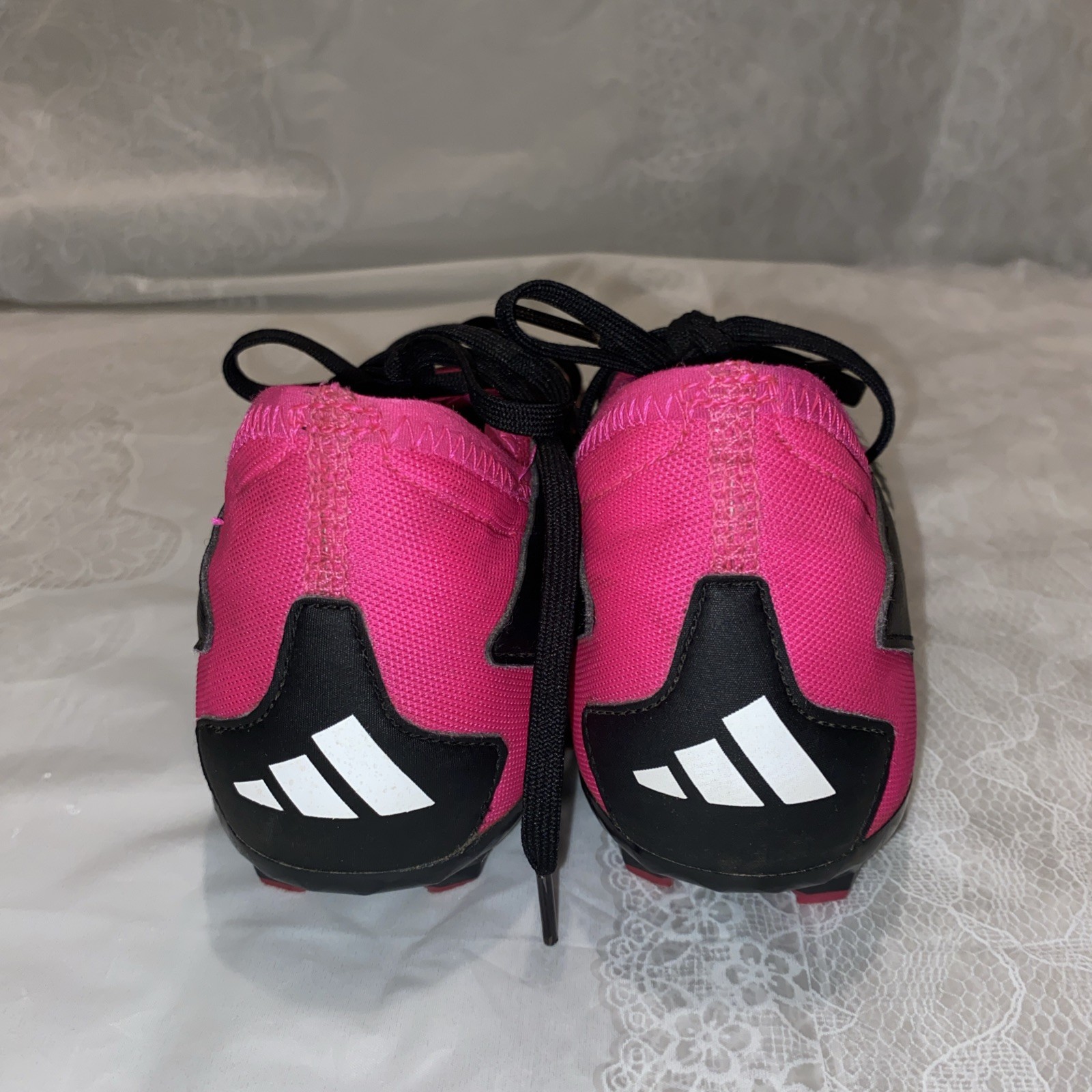 Adidas Predator Soccer Cleats Black And Pink Kids Junior Girls Size 3 Preowned thumbnail 3